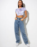 Image of Tince Crop Top in 20s Cherub White Blue