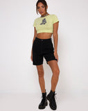 Tindy Crop Top in Pistachio Dragon Embro