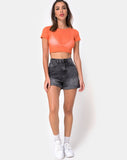 Tindy Crop Top in Crystal Net Orange