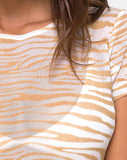 Tindy Top in Net Tan Cream Zebra