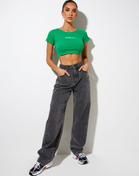 Tindy Crop Top in Rib Fun Green Bellissimo