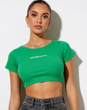 Tindy Crop Top in Rib Fun Green Bellissimo