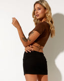 Image of Tindy Crop Top in Cocoa Brown Yin and Yang