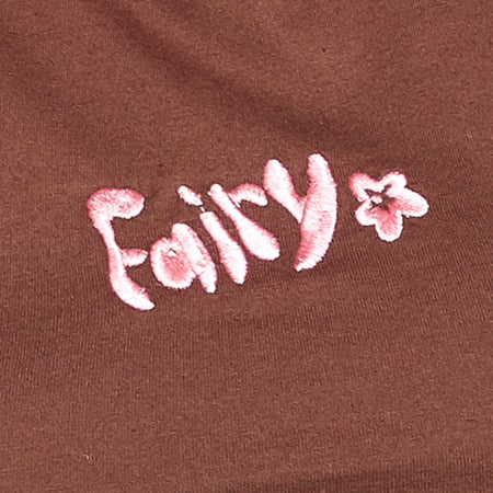 Tindy Crop Top in Deep Mahogany Fairy Pink Embro