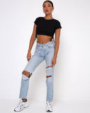 Image of Tiner Crop Top in Rib Black