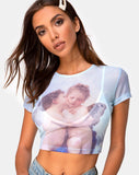 Tiney Crop Top Tee in Cherub Kiss Blue