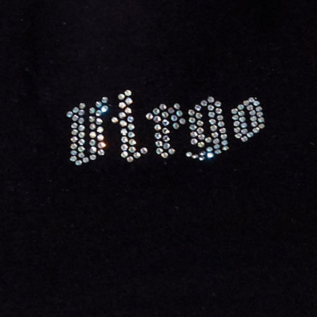 Tiney Crop Tee in Black 'Virgo' Diamante