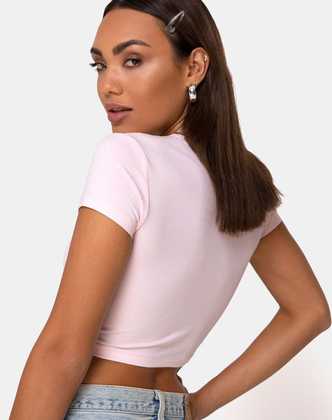 Tiney Tee in Pale Pink with Angel Diamante