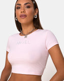 Tiney Tee in Pale Pink with Angel Diamante