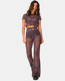 Herlom Flare Trouser in Rar Leopard Mesh