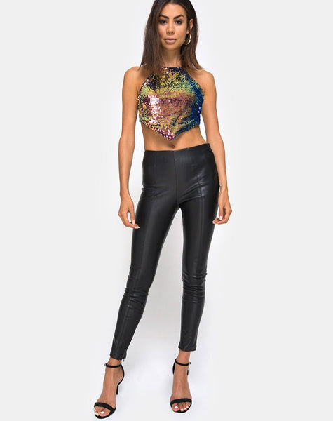 Tini Crop Top in Dragon Fruit Sequin