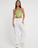 image of Tinimi Crop Top in Drape Sequin Lime Green