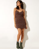 Image of Tintin Mini Dress in Flower Garden Brown