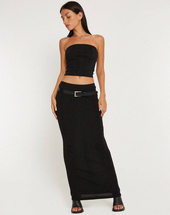 image of Tulus Low Rise Maxi Skirt in Black