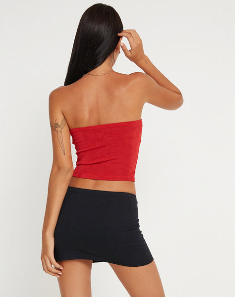 image of Tiska Bandeau Top Red