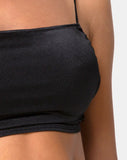 Tisya Crop Top in Satin Black