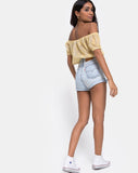 Eva Crop Top in Pastel Lace Lemon