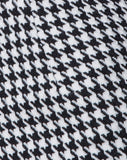 Topaz Mini Skirt in Houndstooth Check Black and White