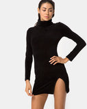 Tor Dress in Velvet Rib Black