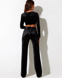 image of Mozra Trouser in Velour Blackvvv