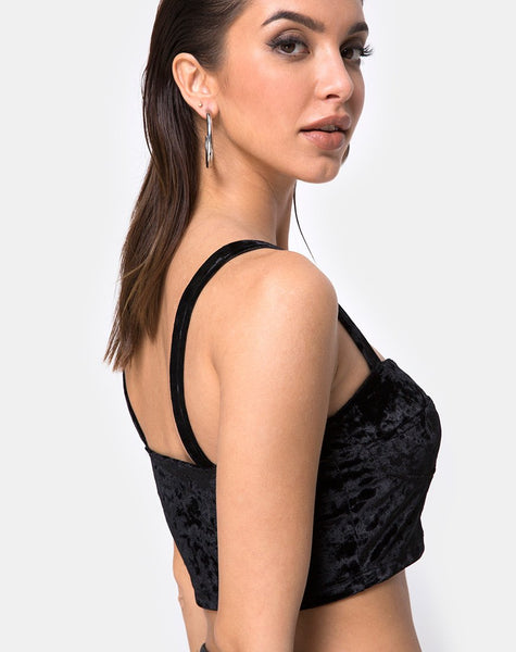 Trata Crop Top in Velvet Black