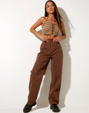 Image of Trina Crop Top in Crochet Mini Stripe Khaki