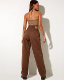 Image of Trina Crop Top in Crochet Mini Stripe Khaki