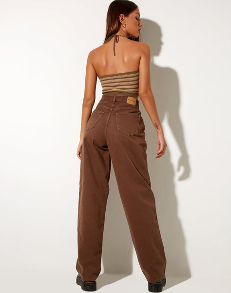 Image of Trina Crop Top in Crochet Mini Stripe Khaki