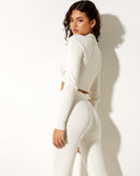 Image of Tronis Crop Top in Rib Star White