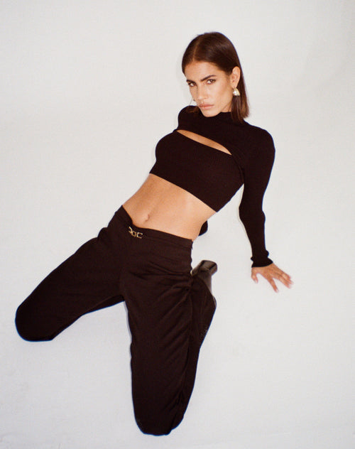 Image of Tronis Crop Top in Rib Black