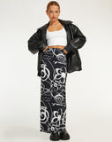 image of Tsuna Maxi Skirt in Mono Doodle Black