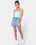 Tube Top in Ribbed Powder Blue