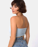 Tube Top in Fluffy Knit Baby Blue