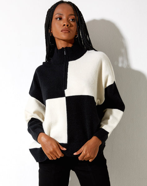 Image of Tusca Sweatshirt in Black and Cream