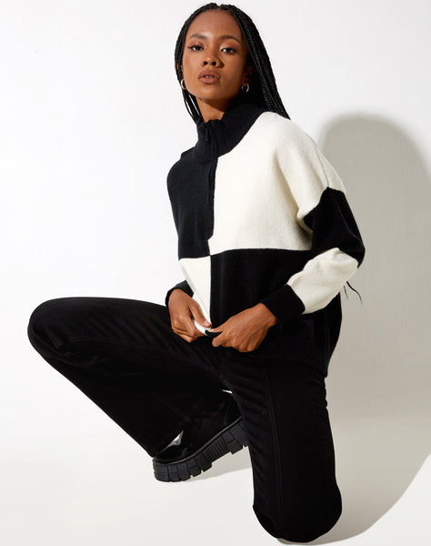 Image of Tusca Sweatshirt in Black and Cream