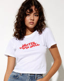 Shrunk Tee in White Hotter Than Hell