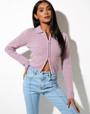 Tuzip Cardi in Knit Dusty Lilac