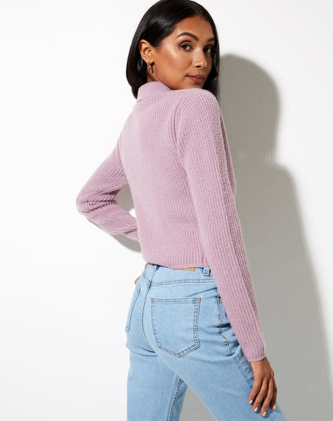 Tuzip Cardi in Knit Dusty Lilac