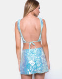 Wei Mini Skirt in Row Sequin Ice Shimmer