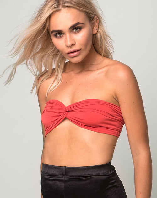 Twisted Bandeau Top in Burnt Orange