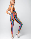 Unitard in New Vertical Multi Stripe