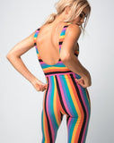 Unitard in New Vertical Multi Stripe