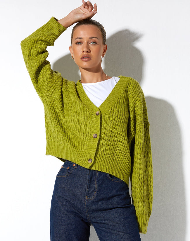 image of Faya Cardigan in Knit Sour Apple