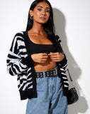 Image of Uriela Cardigan in Knit Zebra Black and White