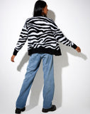 Image of Uriela Cardigan in Knit Zebra Black and White