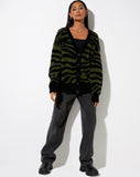 Uriela Cardi in Knit Zebra Olive and Black