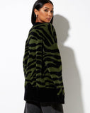 Uriela Cardi in Knit Zebra Olive and Black