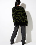 Uriela Cardi in Knit Zebra Olive and Black