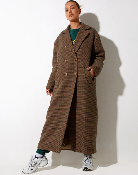 Image of Utamas Coat in Brown Black and Green