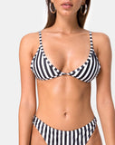 Vader Bikini Bottom in Black and White Stripe